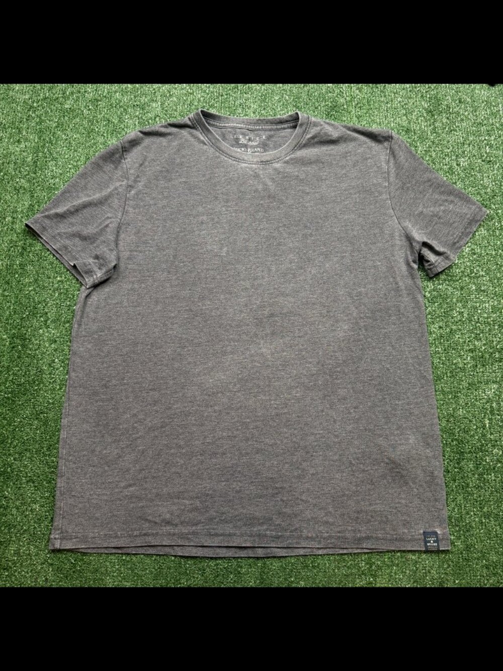 Lucky Brand Venice Burnout T Shirt Mens Size L Gray Short Sleeve